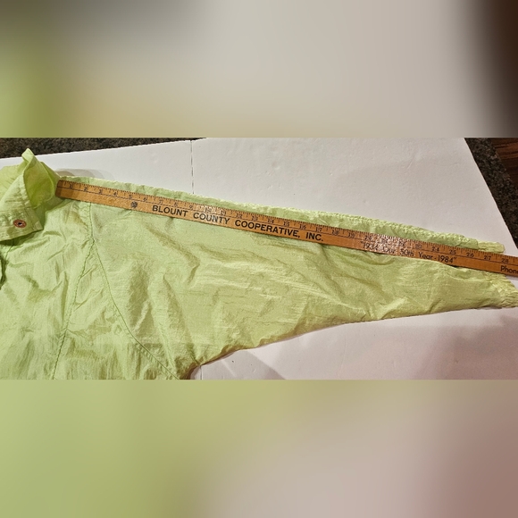 Tudor Court by Haband Vintage Green Nylon Jacket Snap Front Women's Size L READ - Picture 8 of 12